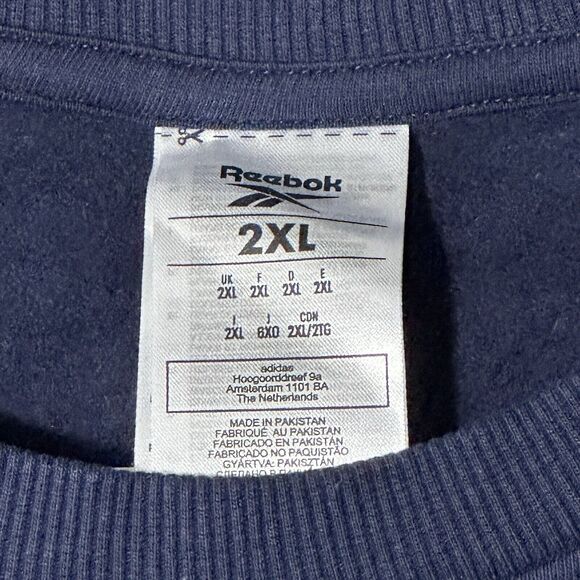 Reebok Sweatshirt Men’s 2XL Blue Spellout Logo Training Casual Classic Pullover - Picture 6 of 10